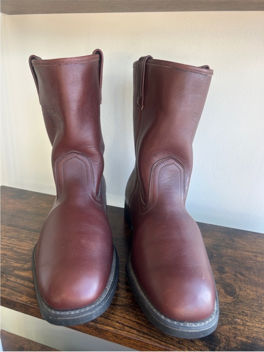 Vintage Mason Western Leather Roper Boots Mens 9D Vibram USA